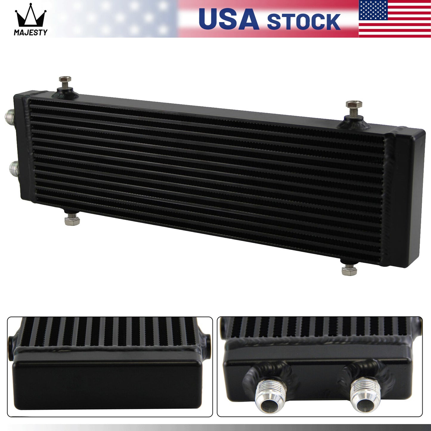 Universal Dual Pass Bar  Plate Oil Cooler 18.5x5.5x1.58 Core Large