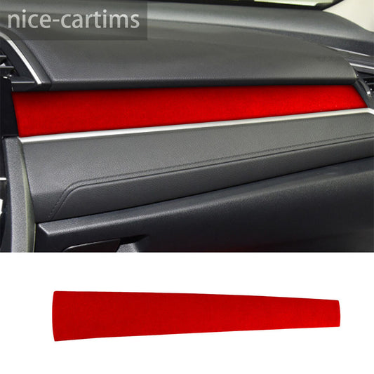 Suede Red Center Console Dashboard for Co -pilot Panel Trim for Honda for Civic 2016-2021