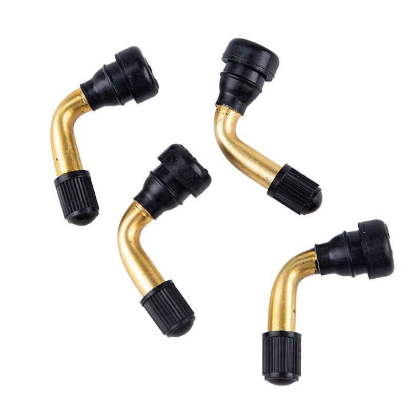 4x Bent Valve Stems Brass Metal Angle 90 Degree Tire Wheel Car Motorcycle PVR50