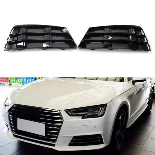 2pcs Front Bumper Fog Light Grille Cover Lower Grill for AUDI A4 B9 2016-2018