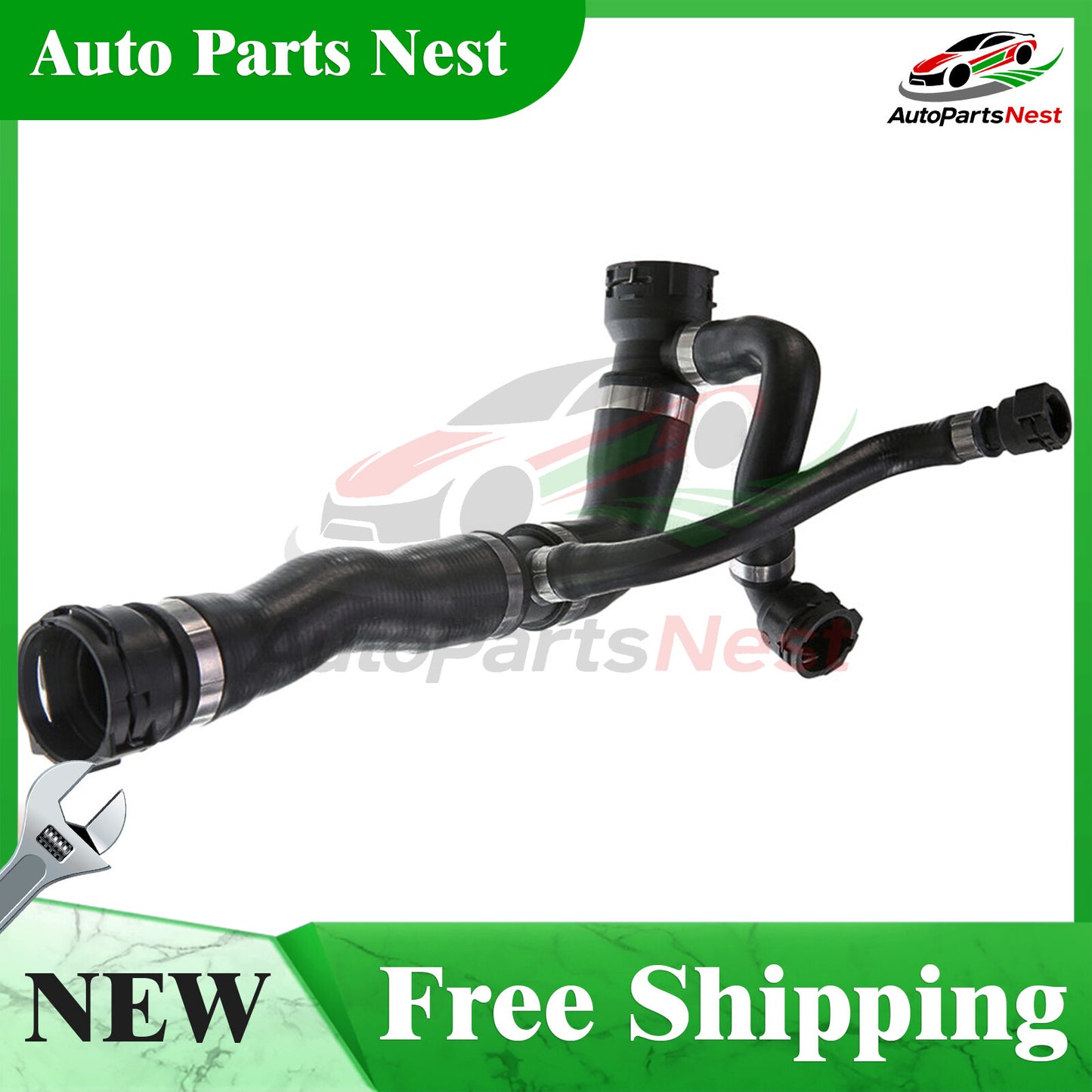 Auto Trans Upper Radiator Coolant Hose To Thermostat for BMW E60 525i 530i 04-05