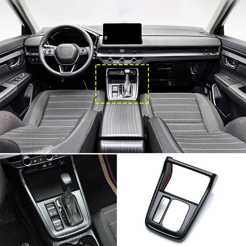 for Honda CR-V 2023-2024 Black Wood Grain Inner Console Gear Shift Panel Cover