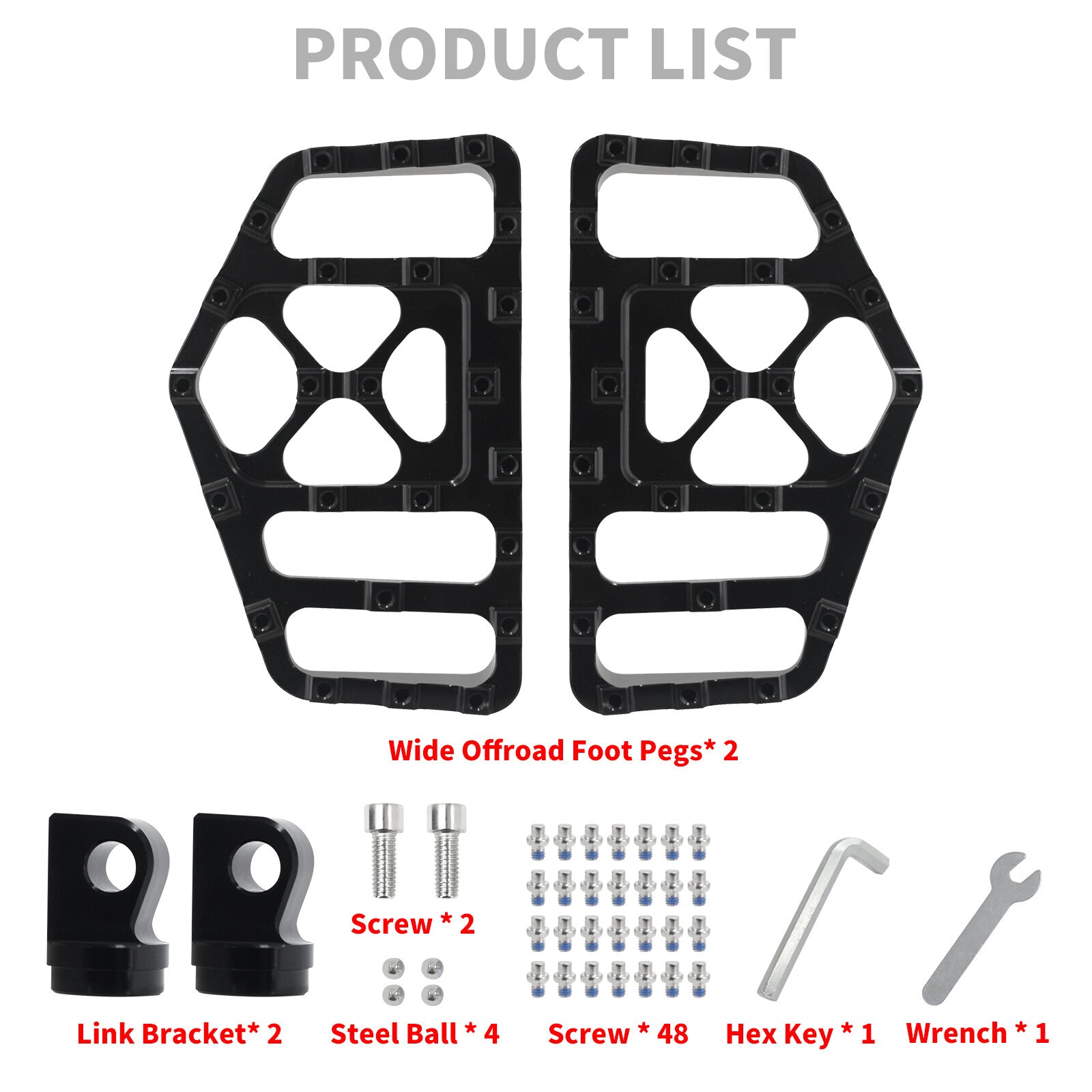 MX Style Wide Fat Foot Pegs Floorboard Fit for Harley Touring Road Electra Glide