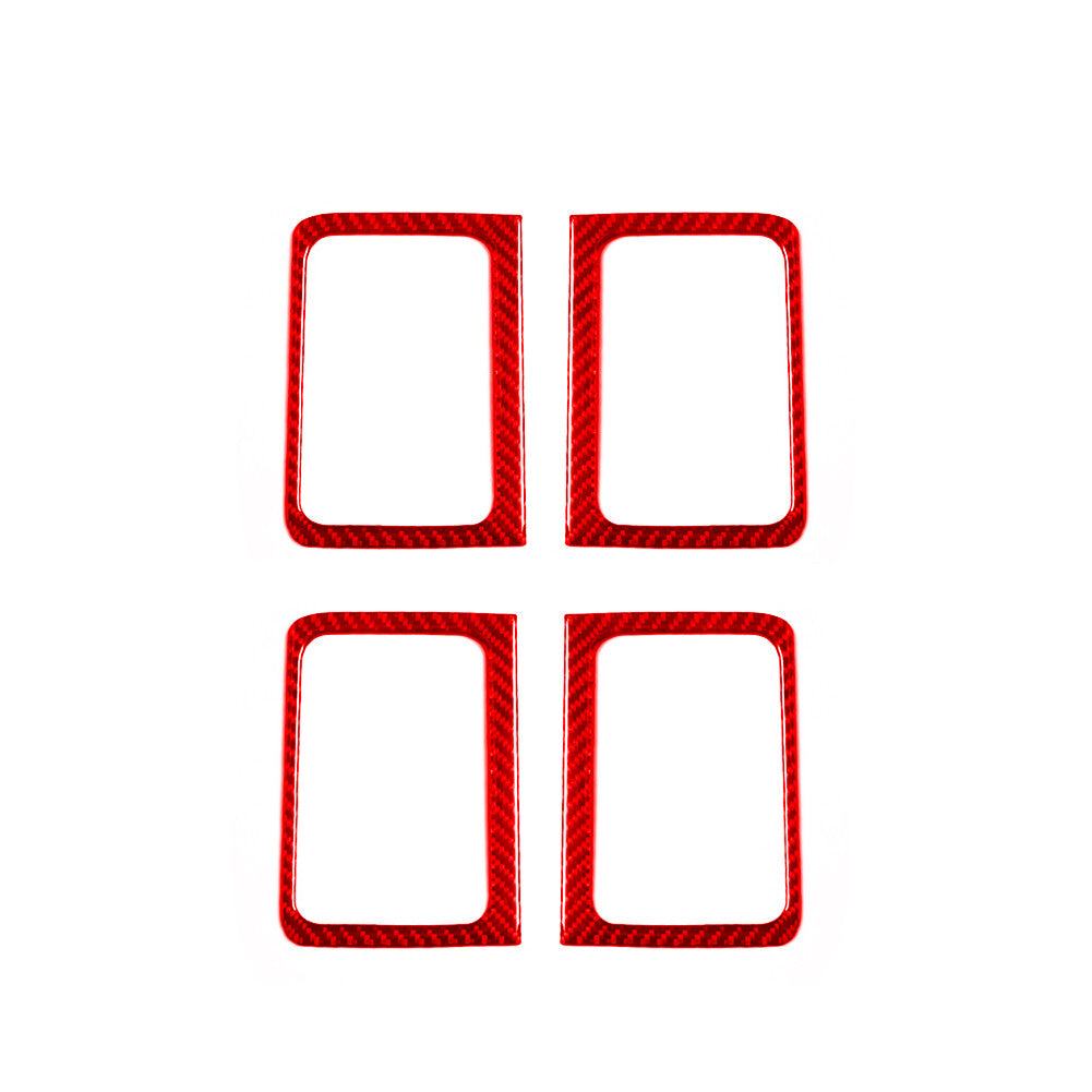 4Pcs Red Carbon Fiber Door handle Cover Trim for Dodge for RAM 1500 2009-2012