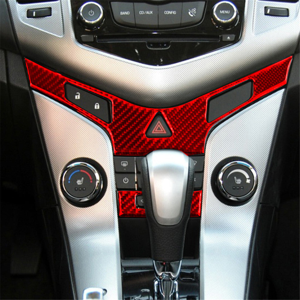16X Red Carbon Fiber Full Interior Cover Trim Set for Chevrolet for Cruze 2009-2015