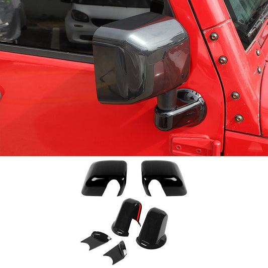 Kit for Jeep for Wrangler JK 2007-2017 Side Rearview Mirror  Base Cover ABS Black¡Á6