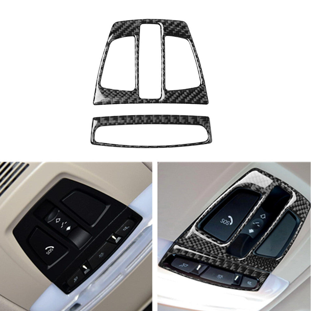 Carbon fiber reading light frame trim for BMW 1 Series F20 2012-2017