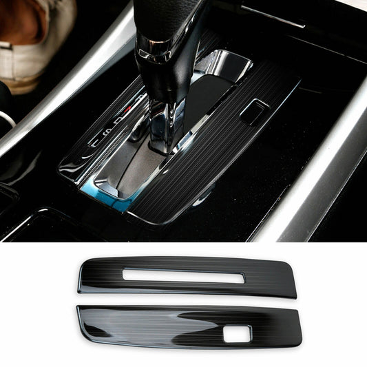 for Honda Accord 2014-2017 Black titanium Middle Console Gear Shift Frame Trim