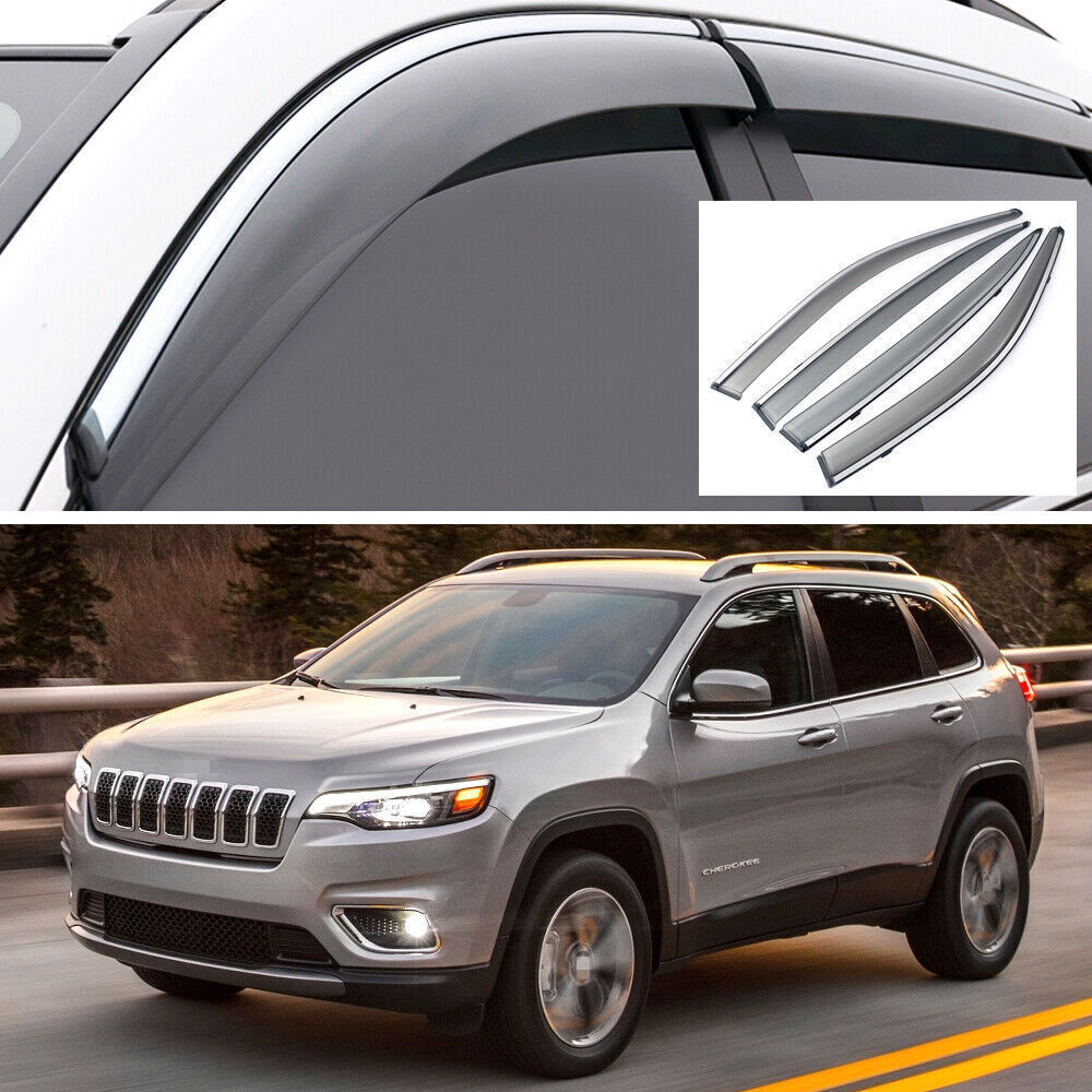 4X Side Window Deflector Visor Rain Guard Vent Shade for Jeep Cherokee 2019 2020
