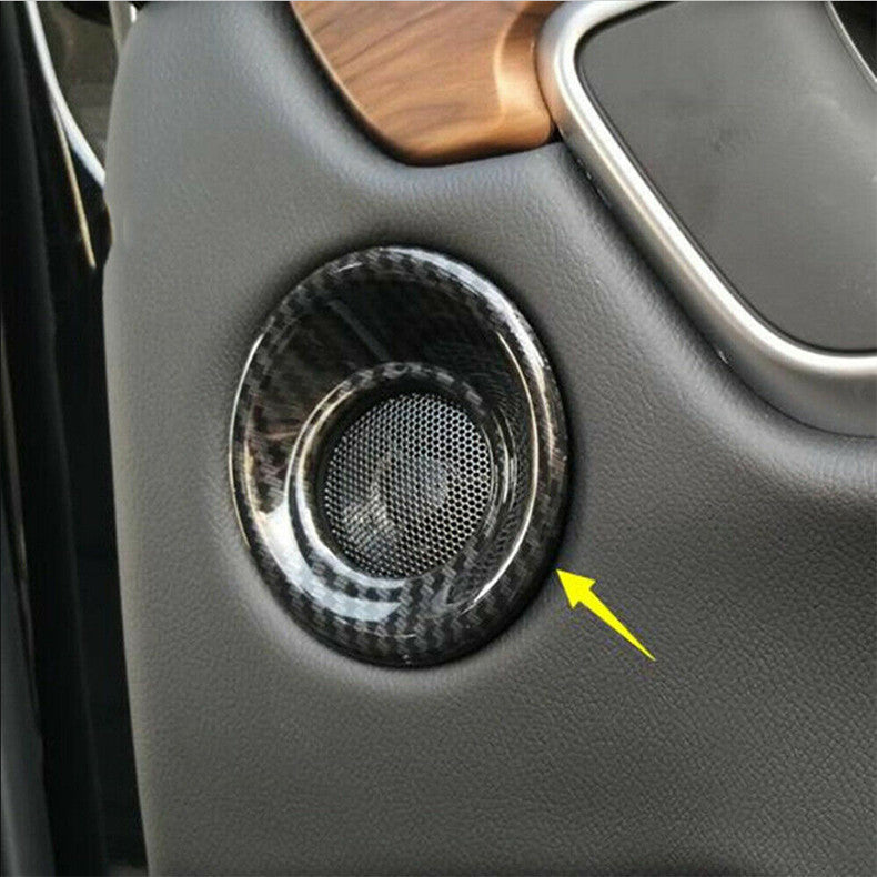 for Honda CR-V 2017-2022 Carbon fiber Rear Door Speaker Ring frame Cover Trim