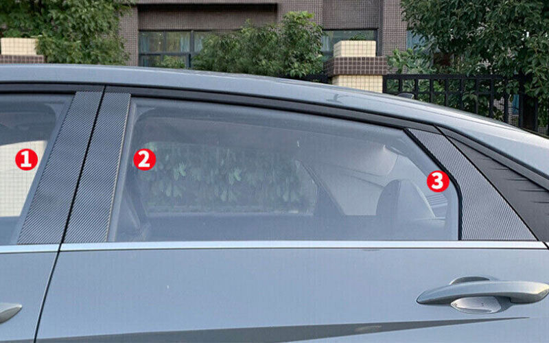 for Hyundai for Elantra 2021-22 Carbon Fiber Pillar Posts Door Window Molding Strip