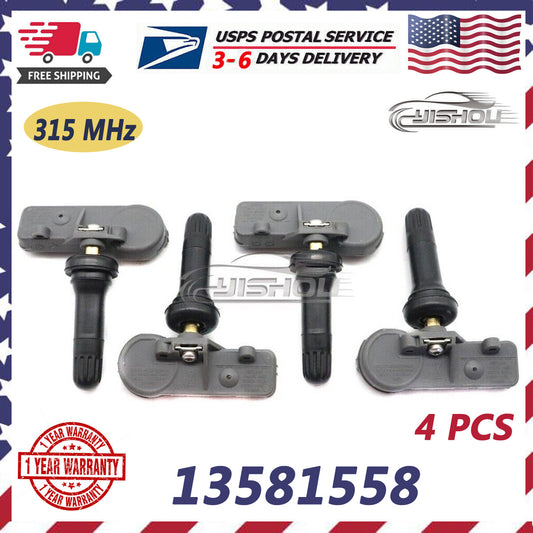 4-pack TPMS tire pressure monitoring sensors 13586335 (suitable for Chevrolet for GMC , GM, USA)