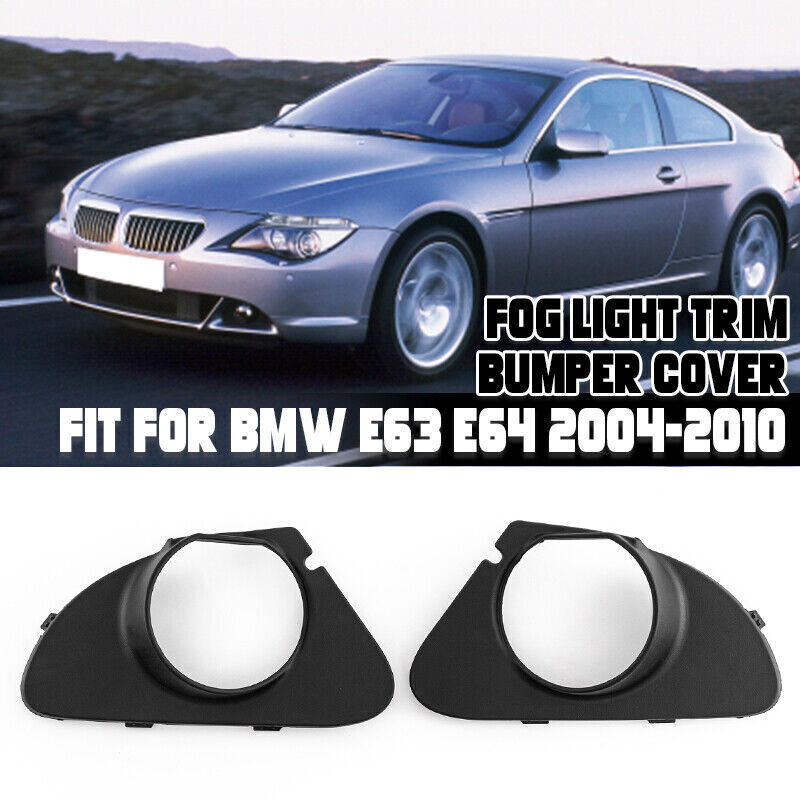 Pair Front Bumper Fog Light Lamp Cover Frame for BMW 6 Series E63 E64 2003-2007