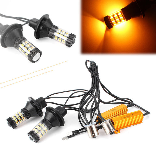 Dual-Color Switchback LED Front Turn Signal Lights Bulbs 2Pcs 1156 P21W Auto