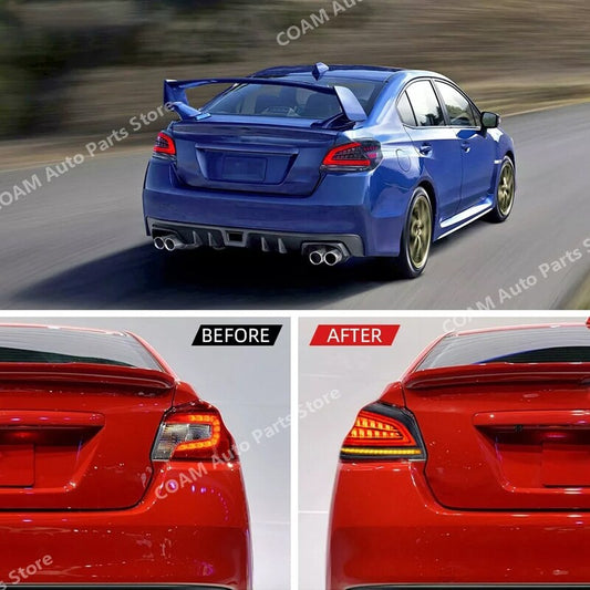 A pair of LED taillights for 2015-2021 for Subaru WRX STI transparent taillights.