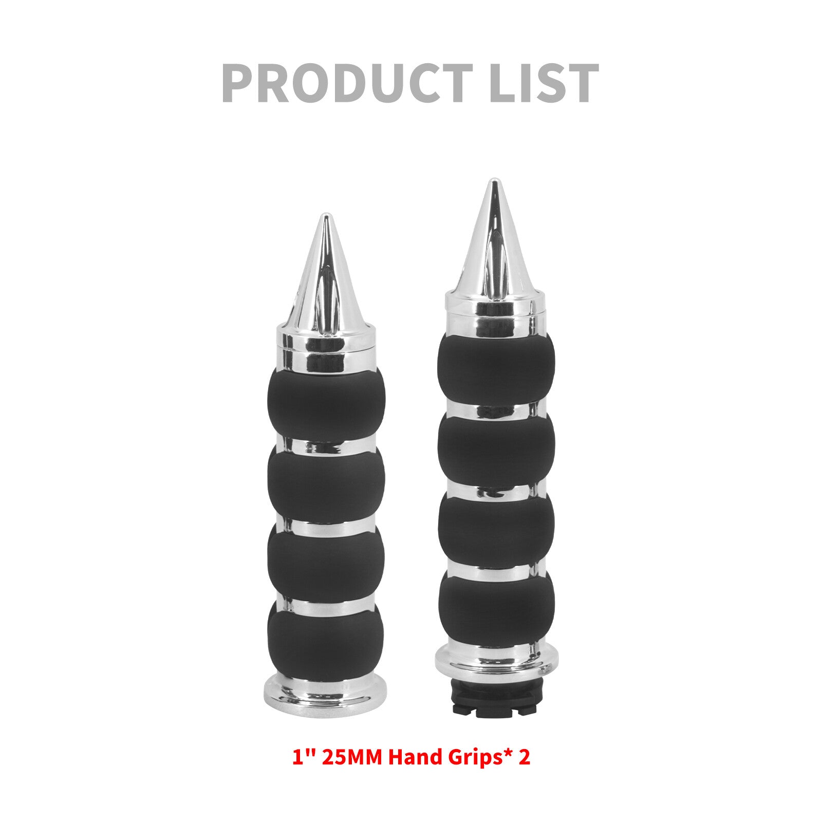 1 Chrome Spike Handle Bar Hand Grips for Harley Sportster Dyna Softail Toruing