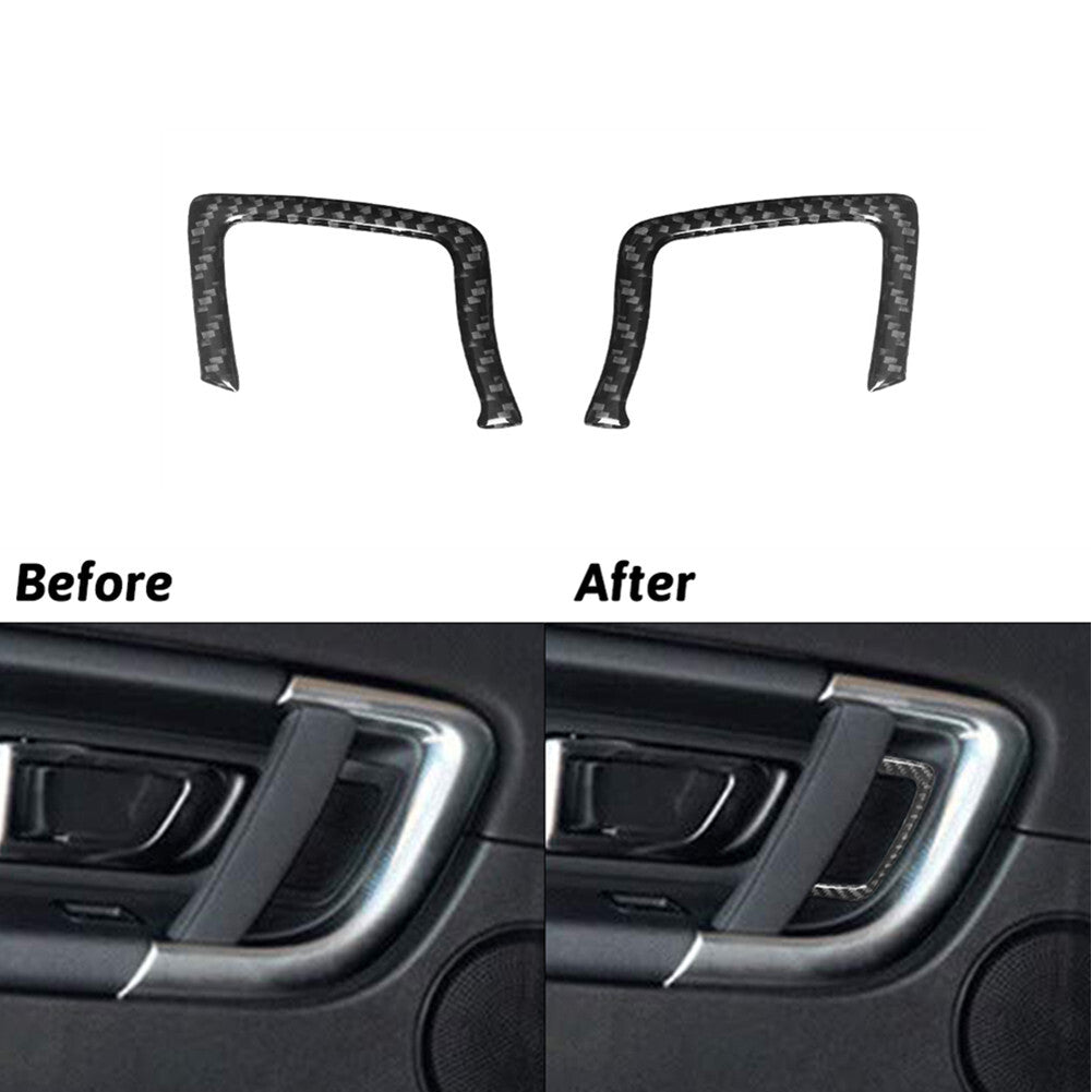 2PCS Carbon Fiber Front Door Handle Frame Trim for Land Rover Discovery Sport
