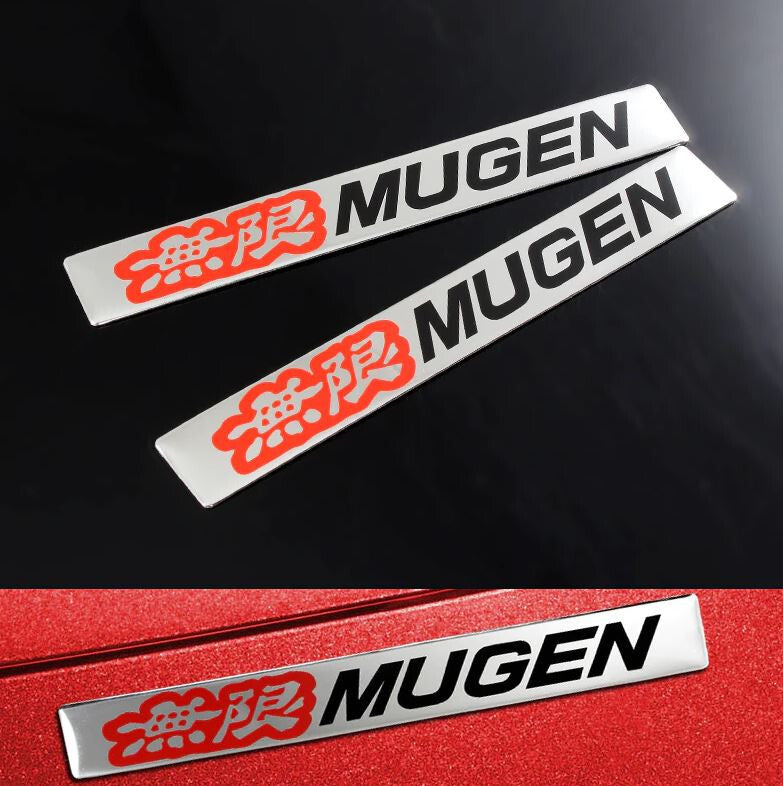 Mugen car rear sticker boots, trunk side badges for Subaru for Acura 2-piece set