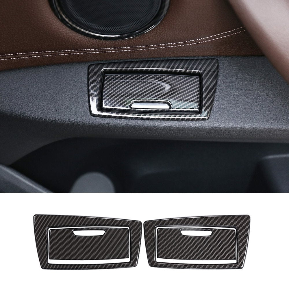 Carbon Fiber ABS Rear Door Ashtray Decorative Cover Fit for BMW X1 F48 2016-2021