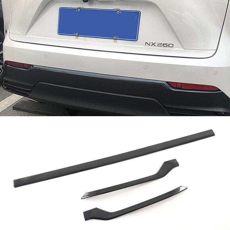 for Lexus NX250 350 350h 2022-24 Carbon Fiber Rear Bumper Moulding Cover Guards
