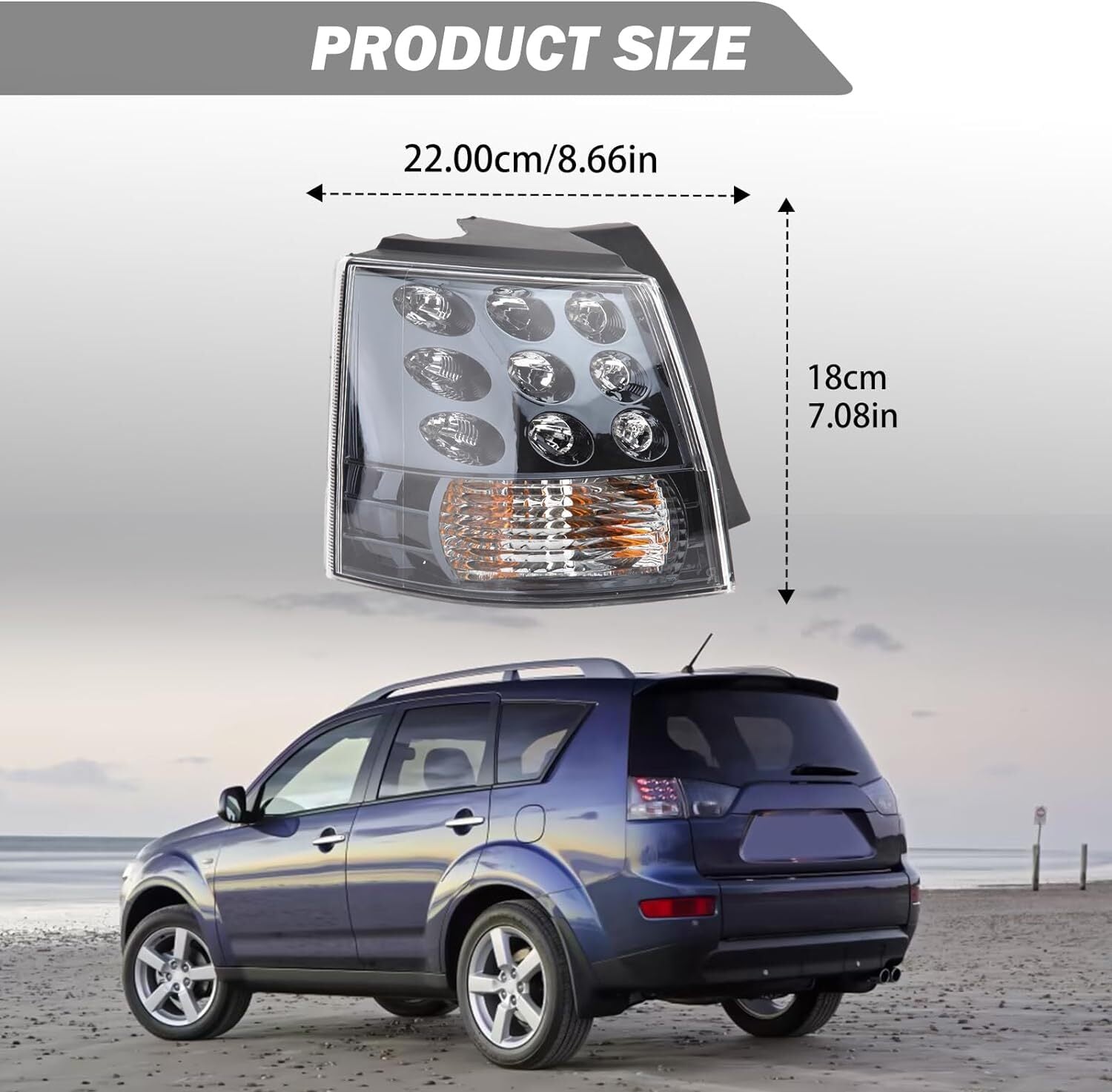 Applicable to for Mitsubishi Outlander EX 2007 - 2013, left rear brake light stop taillight