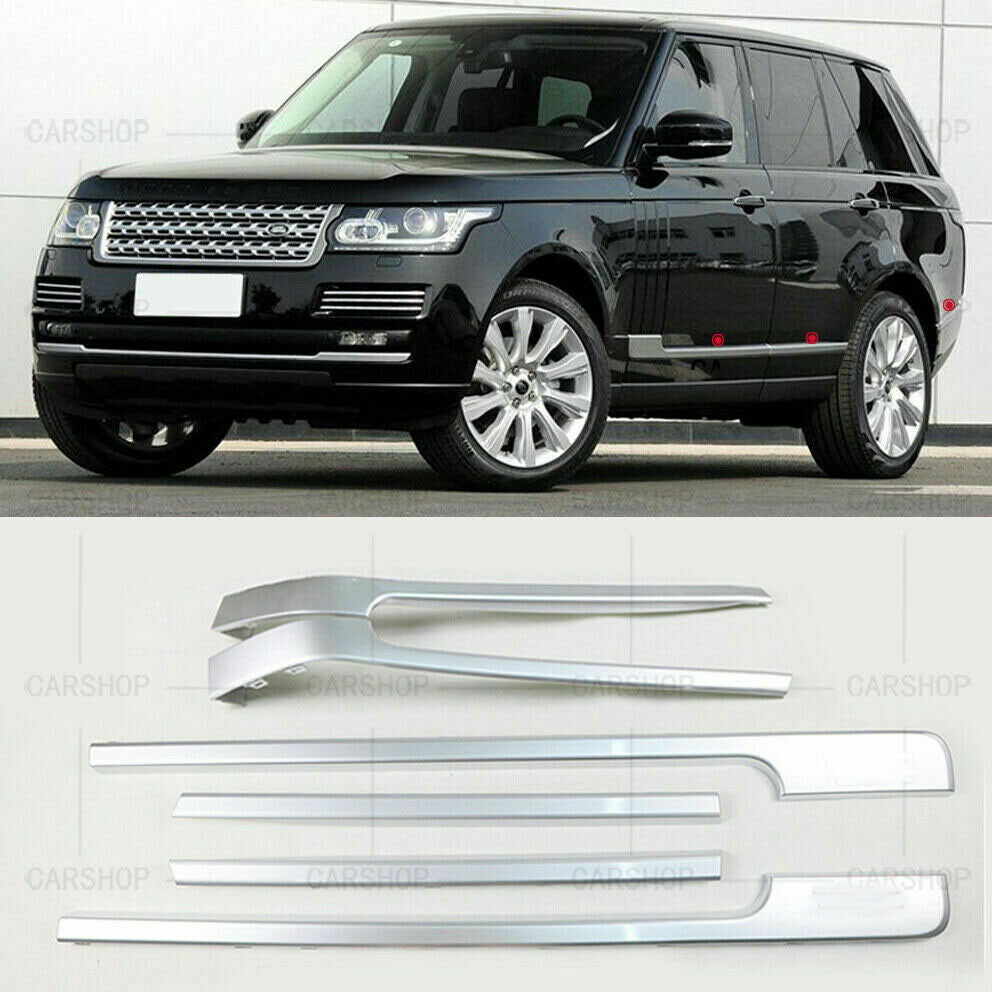 for Range Rover L405 2013-2021 6PCS Silver Exterior Body Side Molding Trim Cover