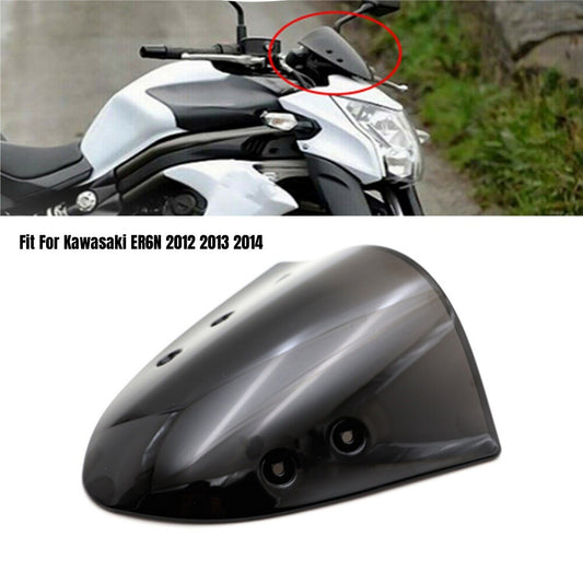 Black Motorcycle Front Windshield WindScreen for Kawasaki ER-6N 2012 2013 2014