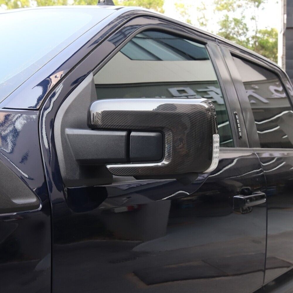 for Ford F150 F-150 2021-24 A Pair Real carbon fiber Side Wing Mirror Caps Cover