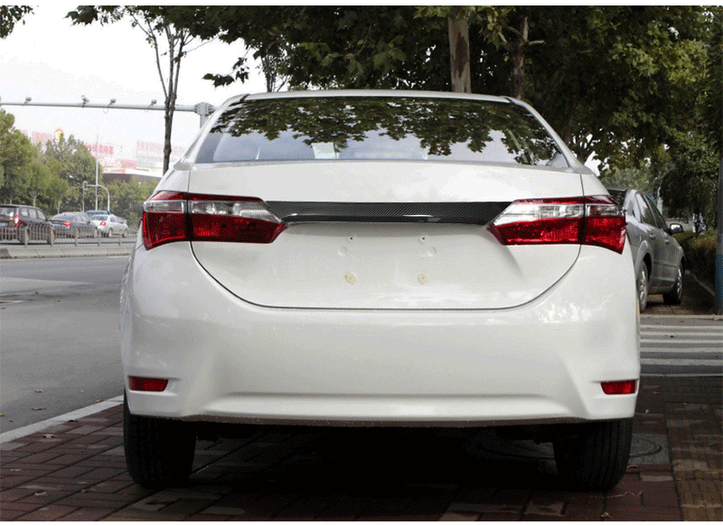 Carbon Fiber ABS Rear Trunk Tailgate Lid Cover Trim for Toyota for Corolla 2014-2018