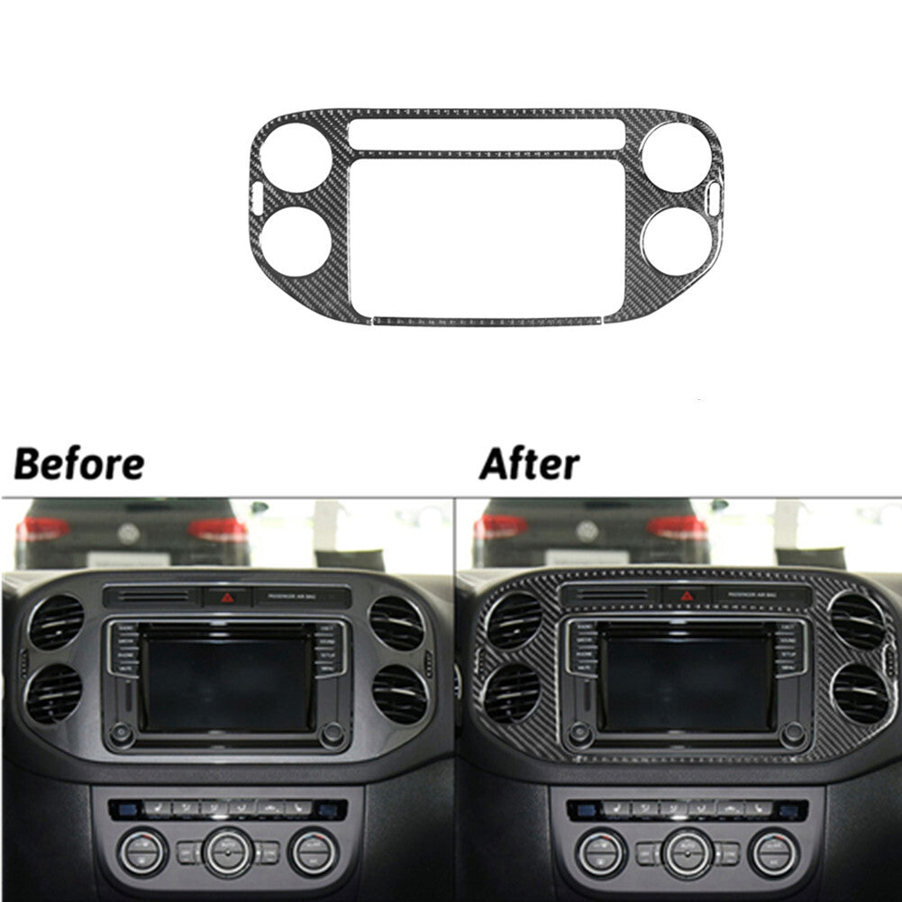 Carbon Fiber Center Control Vent Outer Frame Trim for Volkswagen for Tiguan 2013-17