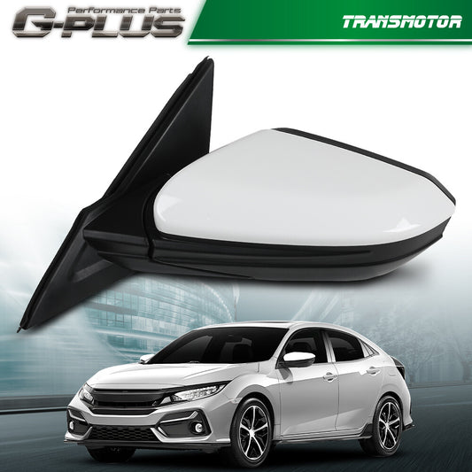 White left driver's side mirror assembly suitable for Honda for Civic Coupe 2016-2021