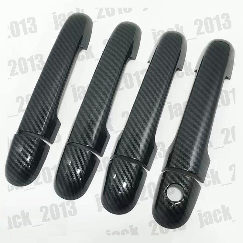 for Kia Forte 2009-2016 8PCS Glossy Carbon Fiber Side Door Handle Cover Trim