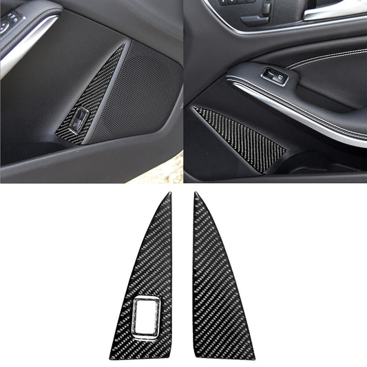 3Pcs Carbon Fiber Interior Door Storage Cover Trim for Mercedes Benz CLA GLA