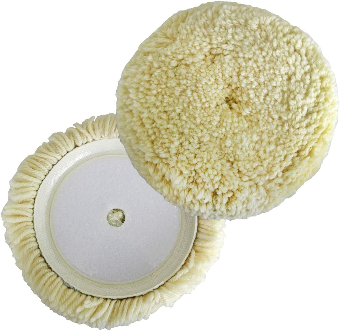 3-inch Polishing Pad Cushion 2-Pack 100% Natural Wool Hook and Loop Grip Cushion Pads