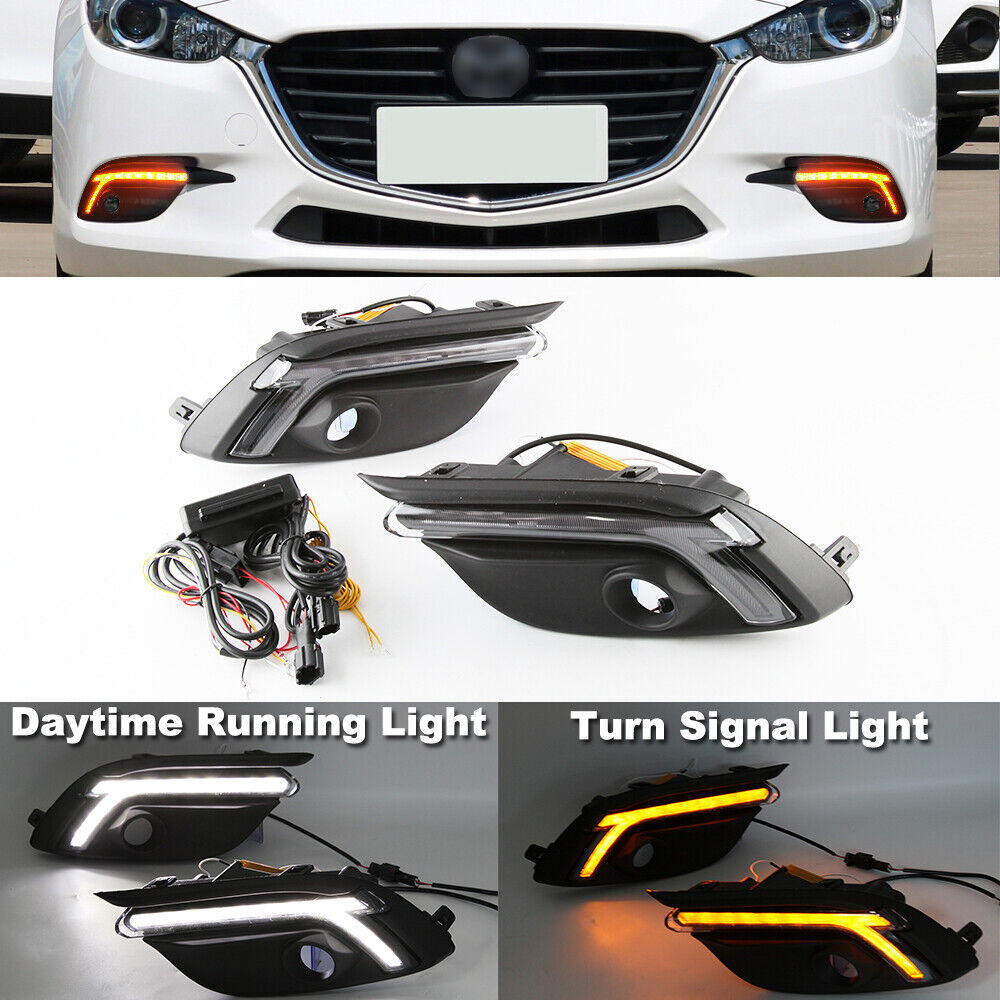 Fit for Mazda 3/Axela 2017 DRL LED Daytime Running Light Lamp With Turn Signal