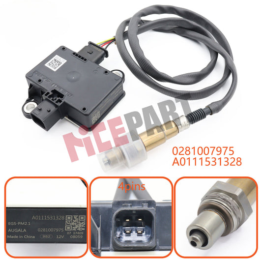 Particle sensor A0111531328, compatible with Detroit DD13, DD15, and DD16 12V 0281007975
