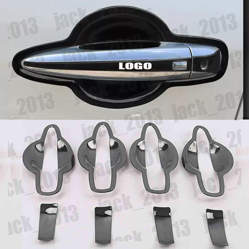 for Nissan Sentra 2013-2018 8PCS Black Side Door Handle Grand Bowl Cover Trim