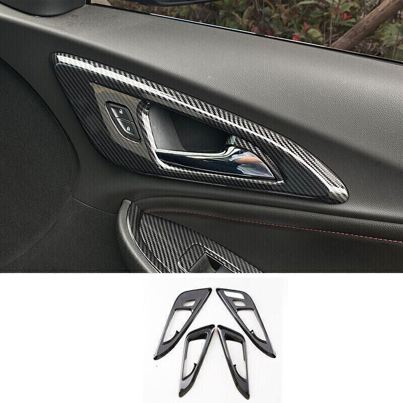 for Chevrolet Malibu 2016-24 Carbon Fiber Look Inner Door Handle Lock Cover Trim