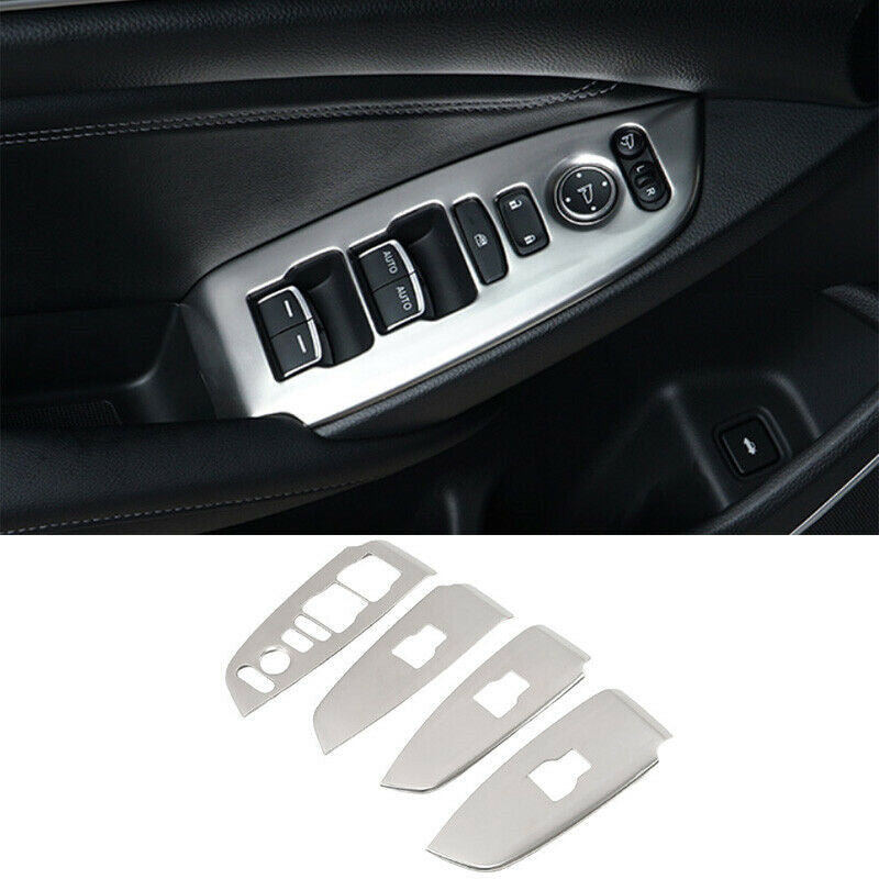 for Honda Accord 2018-2022 Silver Car Window Lock Lift Switch Button Panel Trim
