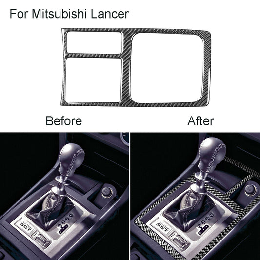 for Mitsubishi Lancer Carbon Fiber Gear Shift Manual Gearbox Cover Trim Type A