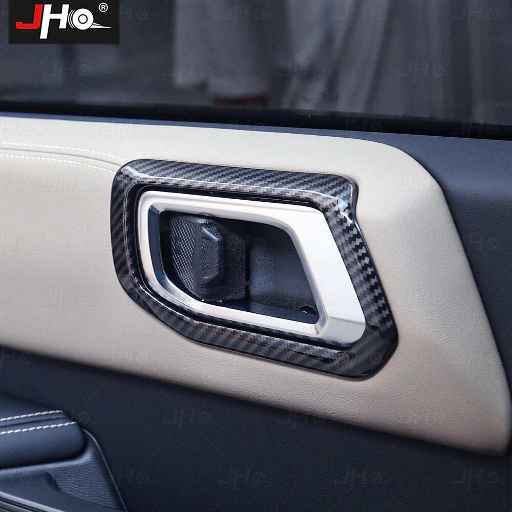 Glossy Carbon Fiber Inner Door Handle Pull Cover Trim for Ford Bronco 2021-2024
