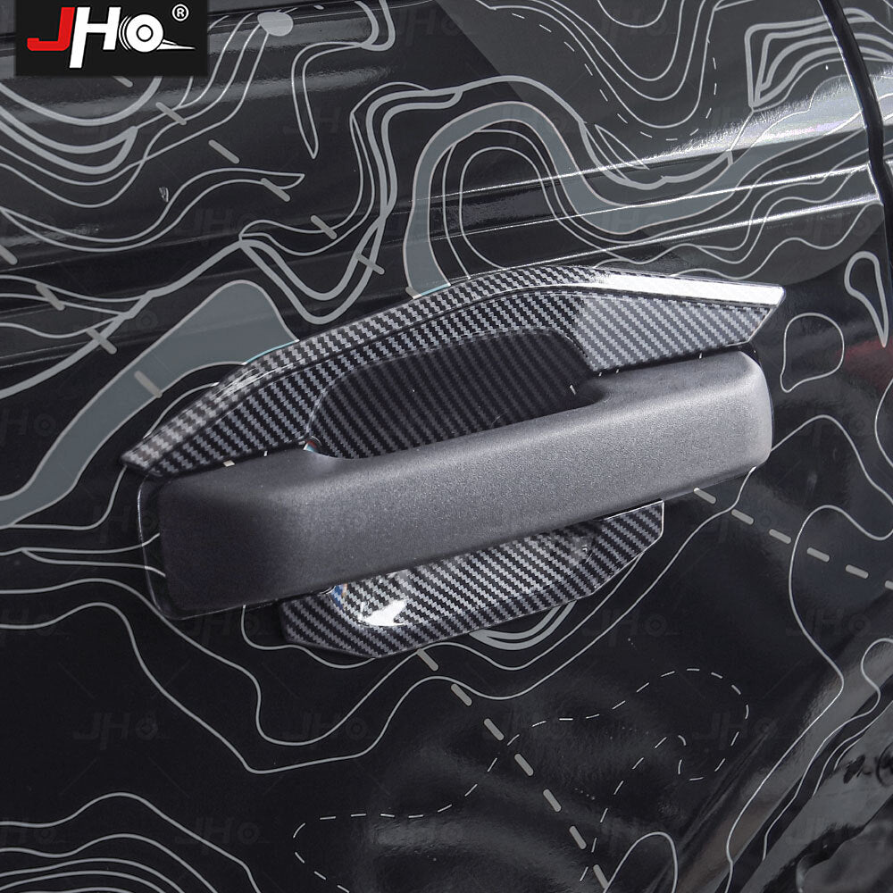 4PCS Carbon Fiber Exterior Door Handle Bowl Cover Trim for Ford Bronco 2021-2024