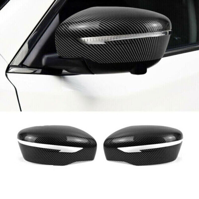 for Nissan Rogue Sport 17-2022 Carbon Fiber Rearview Side Door Mirror Cover Trim