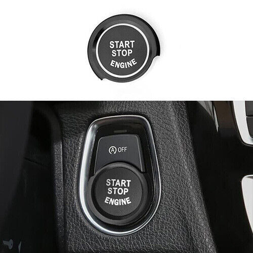 Fit for BMW X2 2018-2021 Cover Trim Ring Engine Start/Stop Button Black Aluminum