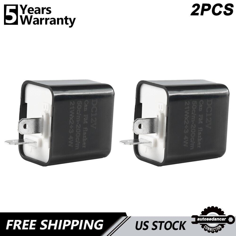2x Adjustable LED Flasher Relay Turn Signal Blinker Light Fits Motorcycle 2Pin