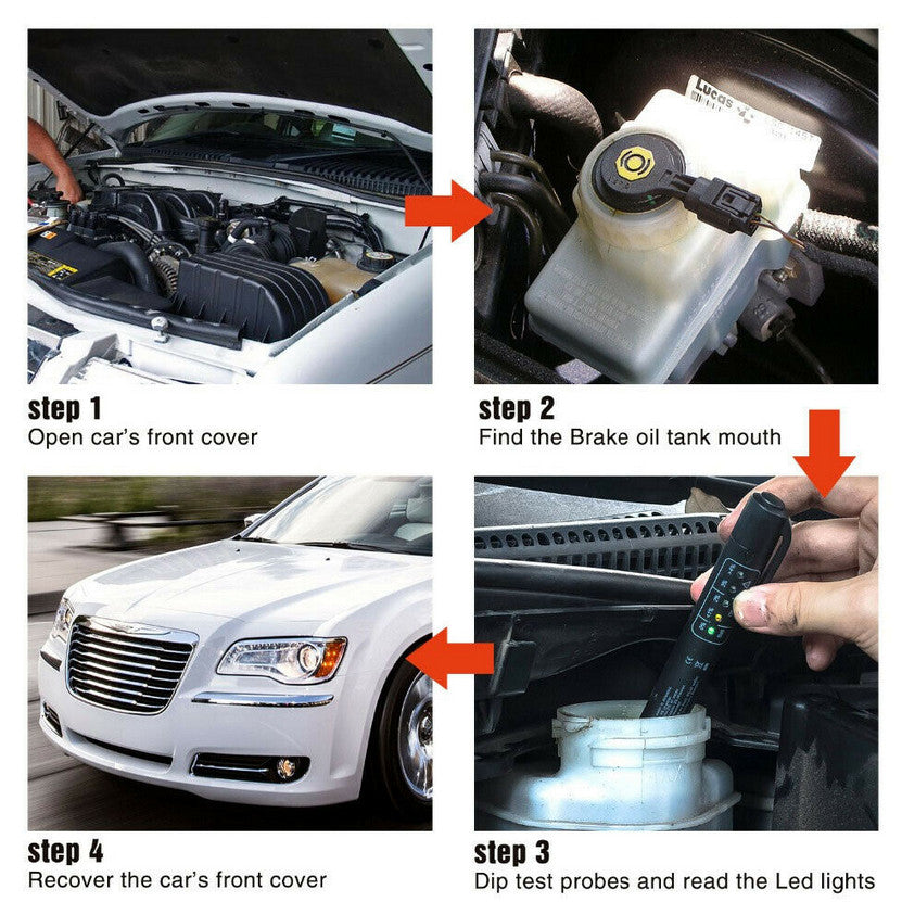 * 2022 Automotive Brake Fluid Tester Diagnostic Tool 5 LED Pen Oil Quality Test  for ford