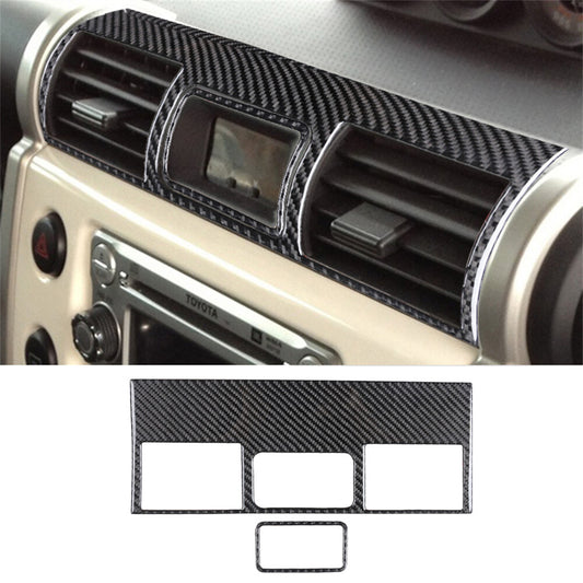 Carbon Fiber Center Air Vent Outlet Panel Trim Fit For Toyot@ FJ Cruiser 2007-21
