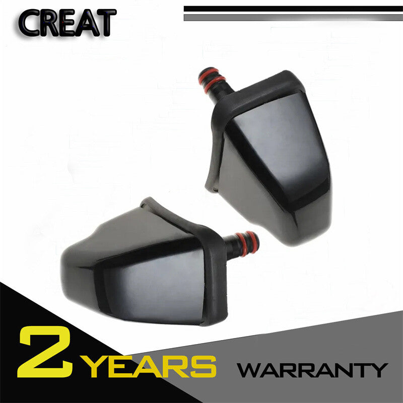 2-Pack Black Headlight Washer Sprayer for Honda CRV CR-V MK2 2001-2005