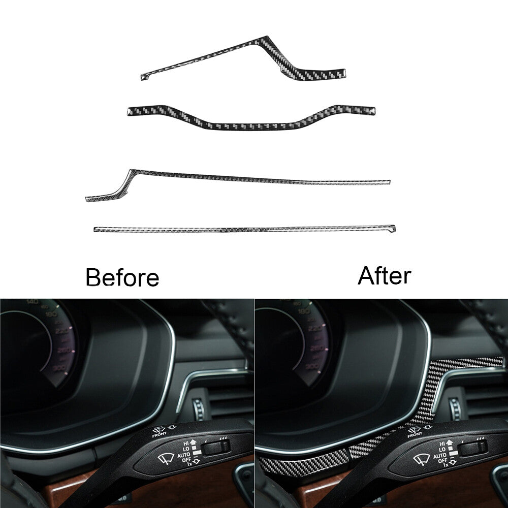 for Audi for A4 2017-2019 Carbon Fiber Console Panel Decorative Sticker Cover Trim