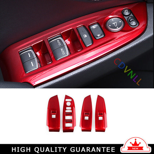Glass Window Lifting Lock Panel Trim for Honda Accord 10th 2018-2022 Bright Red